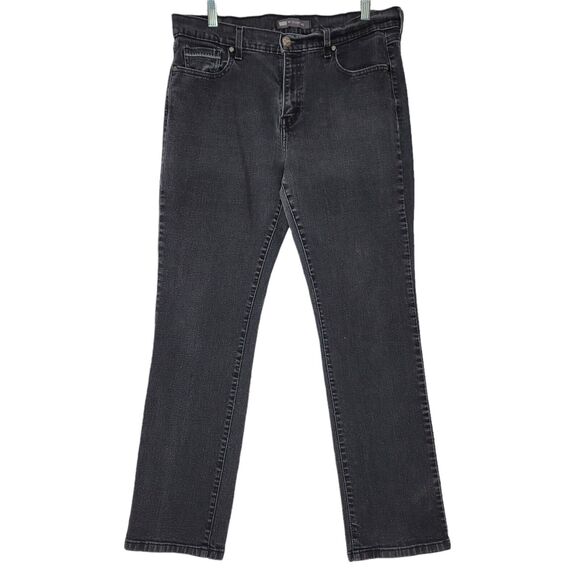 Levis 505 Jeans Womens 14M (34x30.5) Black Straight Leg Stretch Denim - Picture 1 of 9